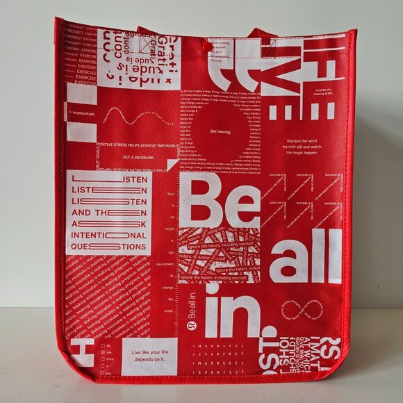 4 x New LULULEMON Red BE ALL IN Reusable Shopping Bags Large - Picture 6 of 6